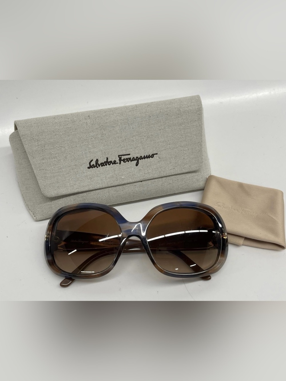 Salvatore Ferragamo Brown Gradient Tortoiseshell Oversized Sunglasses